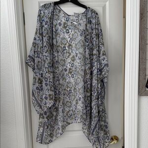 Sonoma Sheer Multicolor Patterned Kimono